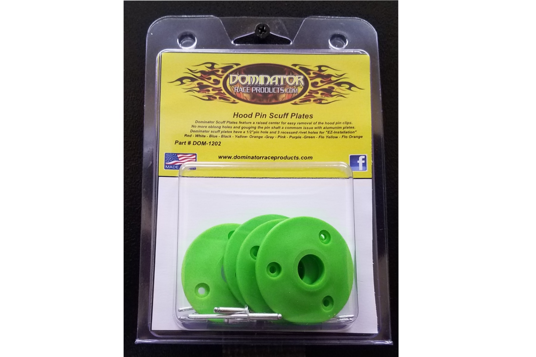 DOM-1202 Hood Pin Scuff Plates - Dominator Race Products