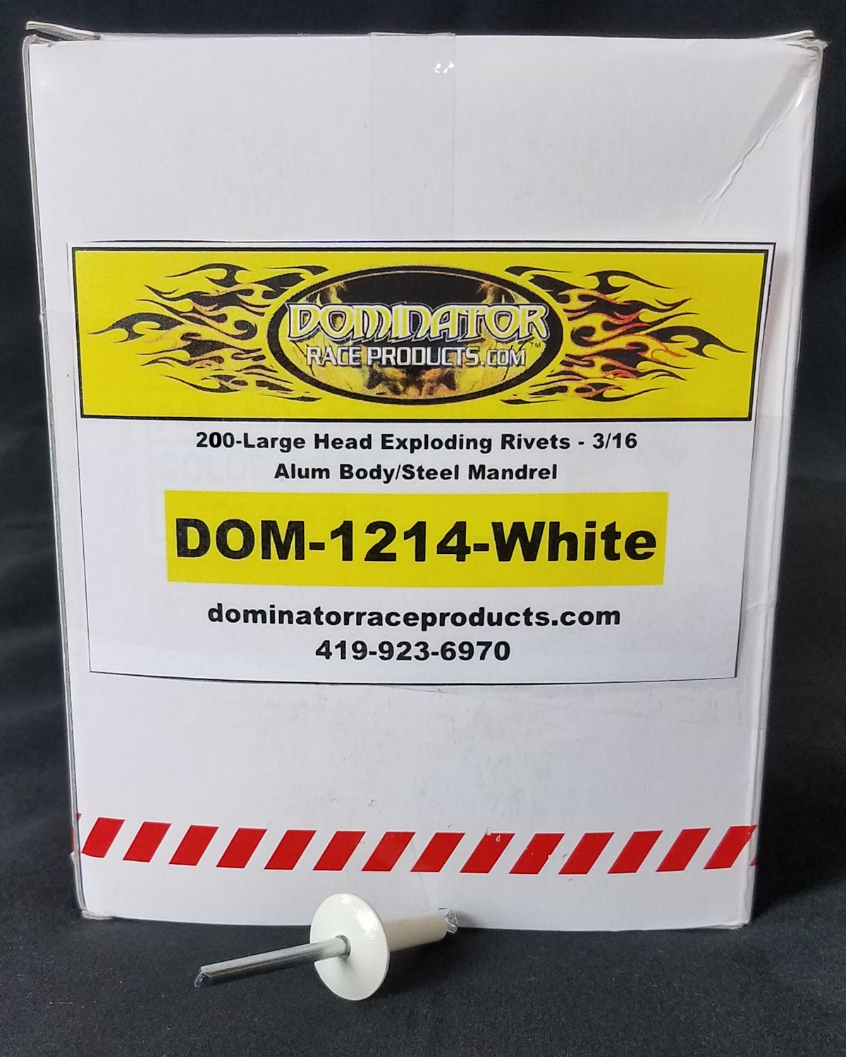 Rivets Exploding Peel Back Large Head 200ct Dominator Race Products